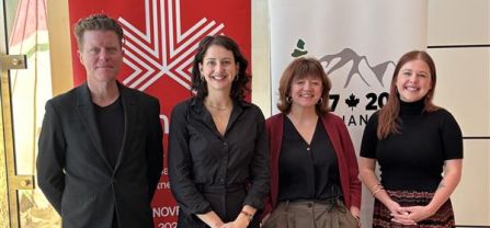 From left to right: Prof. Andreas Goldthau, Mary Hellmich, Erin Koenig, Helen Watts