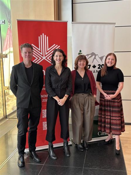 From left to right: Prof. Andreas Goldthau, Mary Hellmich, Erin Koenig, Helen Watts